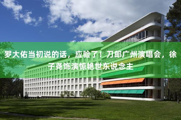 罗大佑当初说的话，应验了！刀郎广州演唱会，徐子尧饰演惊艳世东说念主
